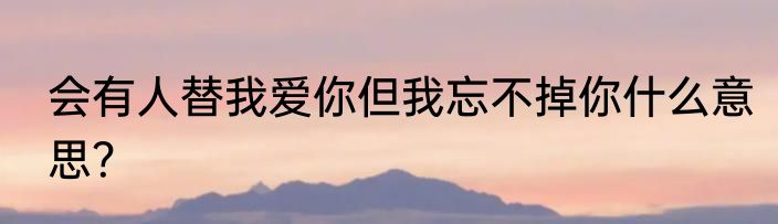 会有人替我爱你但我忘不掉你什么意思？