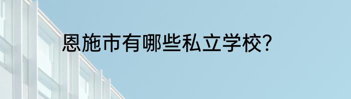 恩施市有哪些私立学校？