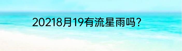 20218月19有流星雨吗?