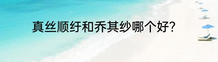 真丝顺纡和乔其纱哪个好？