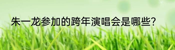 朱一龙参加的跨年演唱会是哪些？