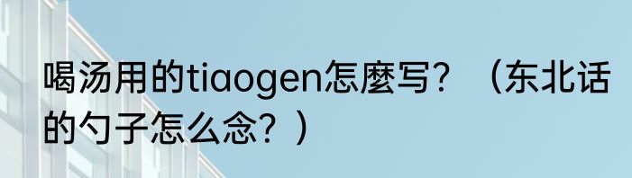 喝汤用的tiaogen怎麼写？（东北话的勺子怎么念？）