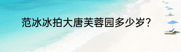 范冰冰拍大唐芙蓉园多少岁？
