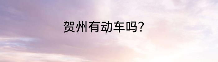 贺州有动车吗？