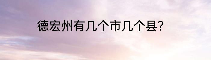 德宏州有几个市几个县？