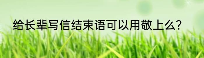 给长辈写信结束语可以用敬上么？