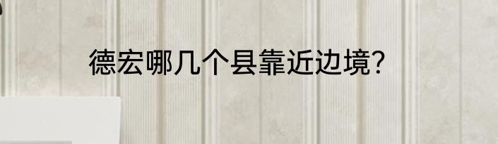 德宏哪几个县靠近边境？