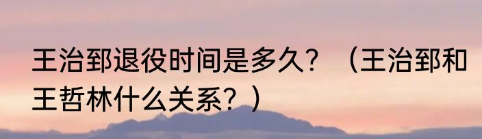 王治郅退役时间是多久？（王治郅和王哲林什么关系？）