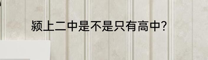 颍上二中是不是只有高中？