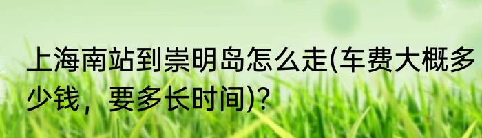 上海南站到崇明岛怎么走(车费大概多少钱，要多长时间)？