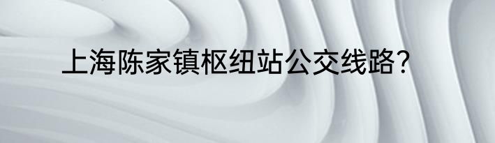 上海陈家镇枢纽站公交线路？