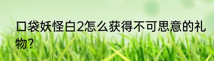 口袋妖怪白2怎么获得不可思意的礼物？