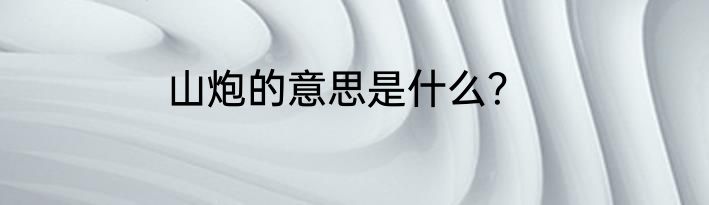 山炮的意思是什么？