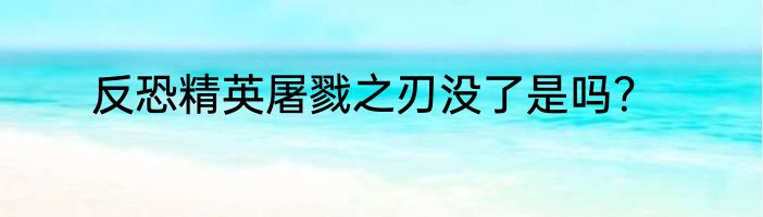 反恐精英屠戮之刃没了是吗？