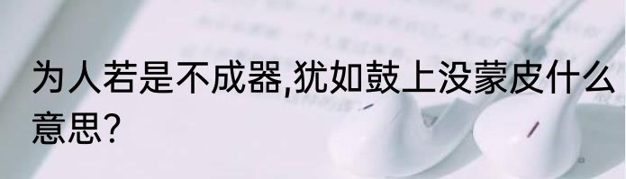 为人若是不成器,犹如鼓上没蒙皮什么意思？