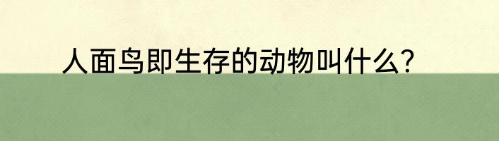人面鸟即生存的动物叫什么？