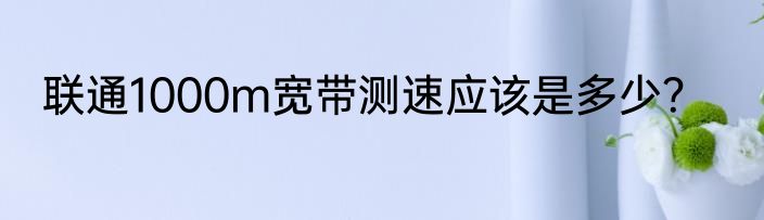 联通1000m宽带测速应该是多少？