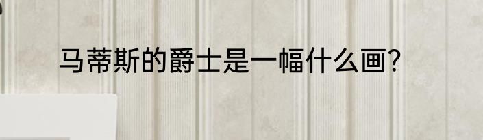 马蒂斯的爵士是一幅什么画？