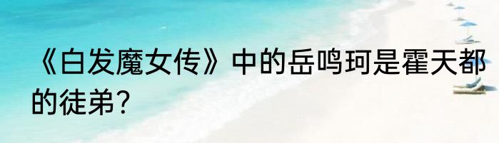 《白发魔女传》中的岳鸣珂是霍天都的徒弟？