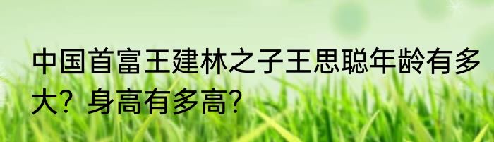 中国首富王建林之子王思聪年龄有多大？身高有多高？