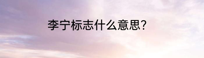 李宁标志什么意思？