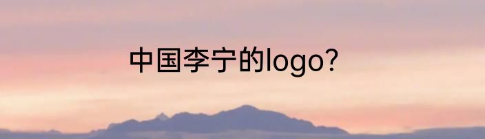 中国李宁的logo？