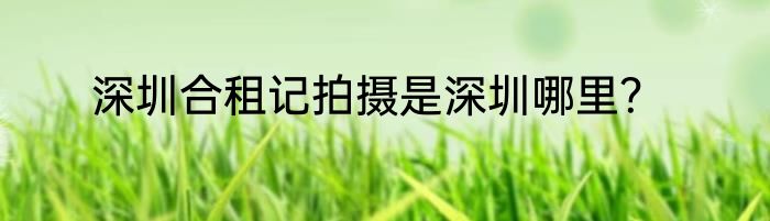 深圳合租记拍摄是深圳哪里？