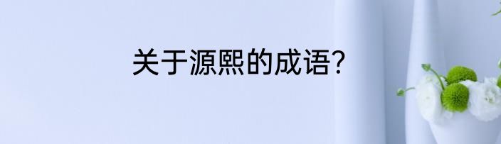 关于源熙的成语？