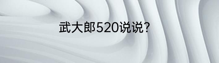 武大郎520说说？