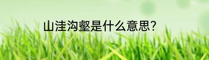 山洼沟壑是什么意思？