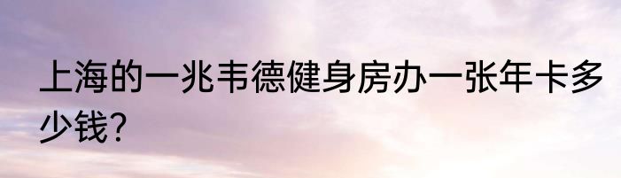 上海的一兆韦德健身房办一张年卡多少钱？