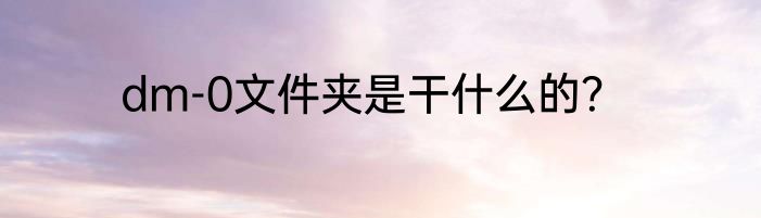 dm-0文件夹是干什么的？