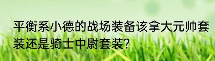 平衡系小德的战场装备该拿大元帅套装还是骑士中尉套装？