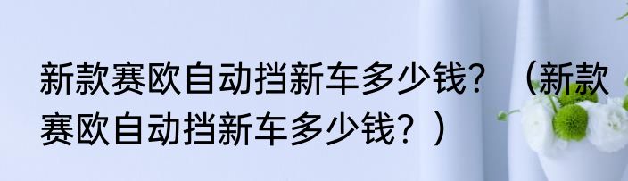 新款赛欧自动挡新车多少钱？（新款赛欧自动挡新车多少钱？）
