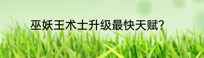 巫妖王术士升级最快天赋？