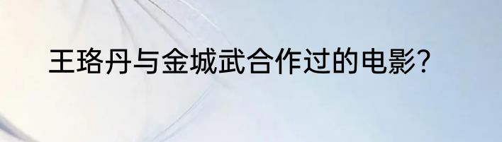 王珞丹与金城武合作过的电影？