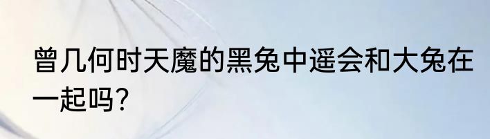 曾几何时天魔的黑兔中遥会和大兔在一起吗？
