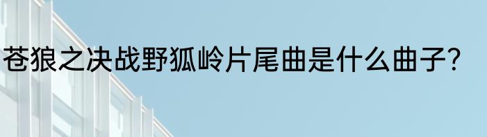 苍狼之决战野狐岭片尾曲是什么曲子？