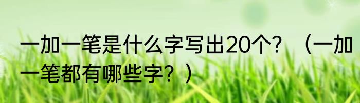 一加一笔是什么字写出20个？（一加一笔都有哪些字？）