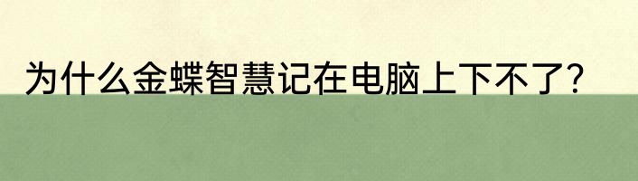 为什么金蝶智慧记在电脑上下不了？