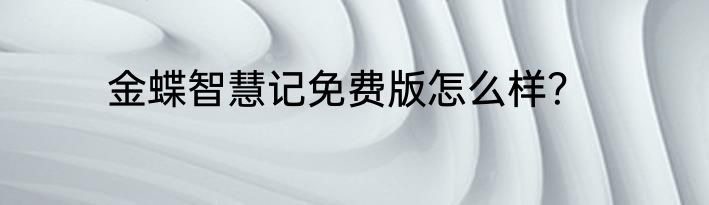 金蝶智慧记免费版怎么样？