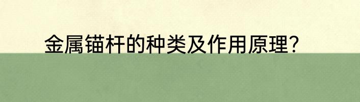 金属锚杆的种类及作用原理？