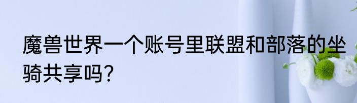 魔兽世界一个账号里联盟和部落的坐骑共享吗？