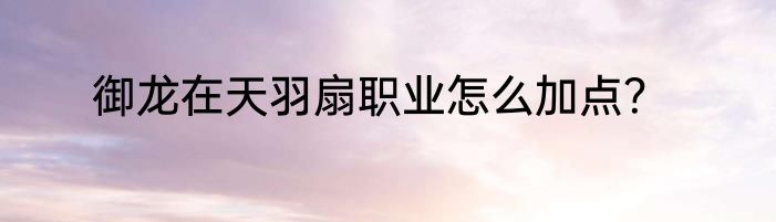 御龙在天羽扇职业怎么加点？