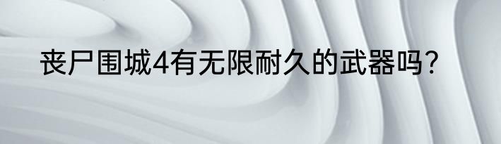 丧尸围城4有无限耐久的武器吗?