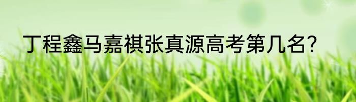丁程鑫马嘉祺张真源高考第几名？