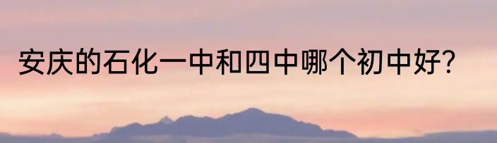 安庆的石化一中和四中哪个初中好？