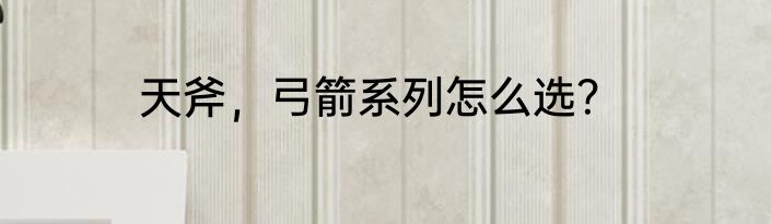 天斧，弓箭系列怎么选？