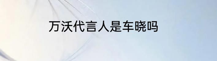 万沃代言人是车晓吗