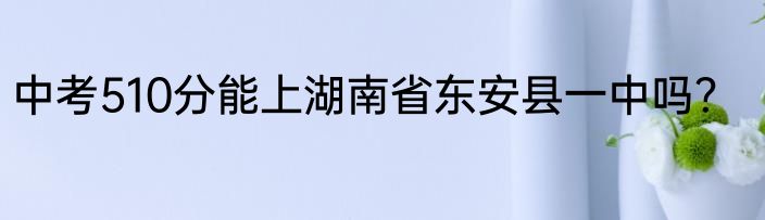 中考510分能上湖南省东安县一中吗？